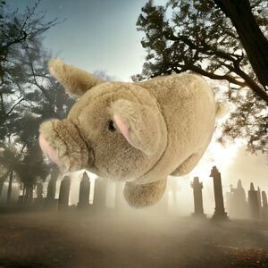 Dakin Vintage 1987 Pig Plush piggy stuffed animal tan Korea 15”